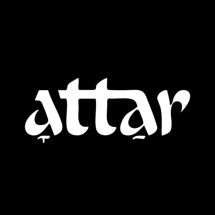 Attar logo — white on black